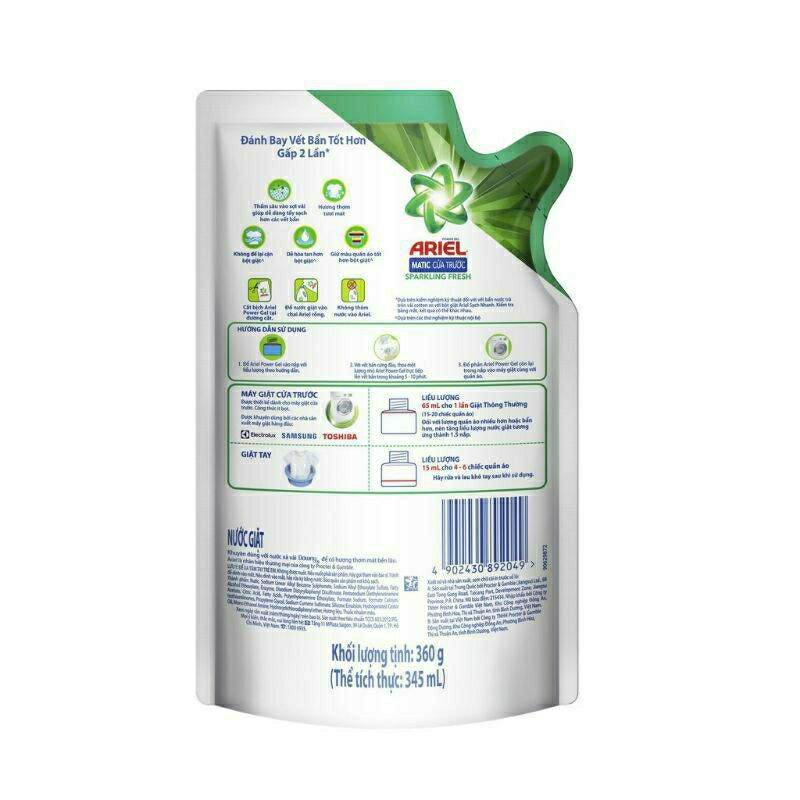 [HCM]Nước giặt Ariel túi 360g