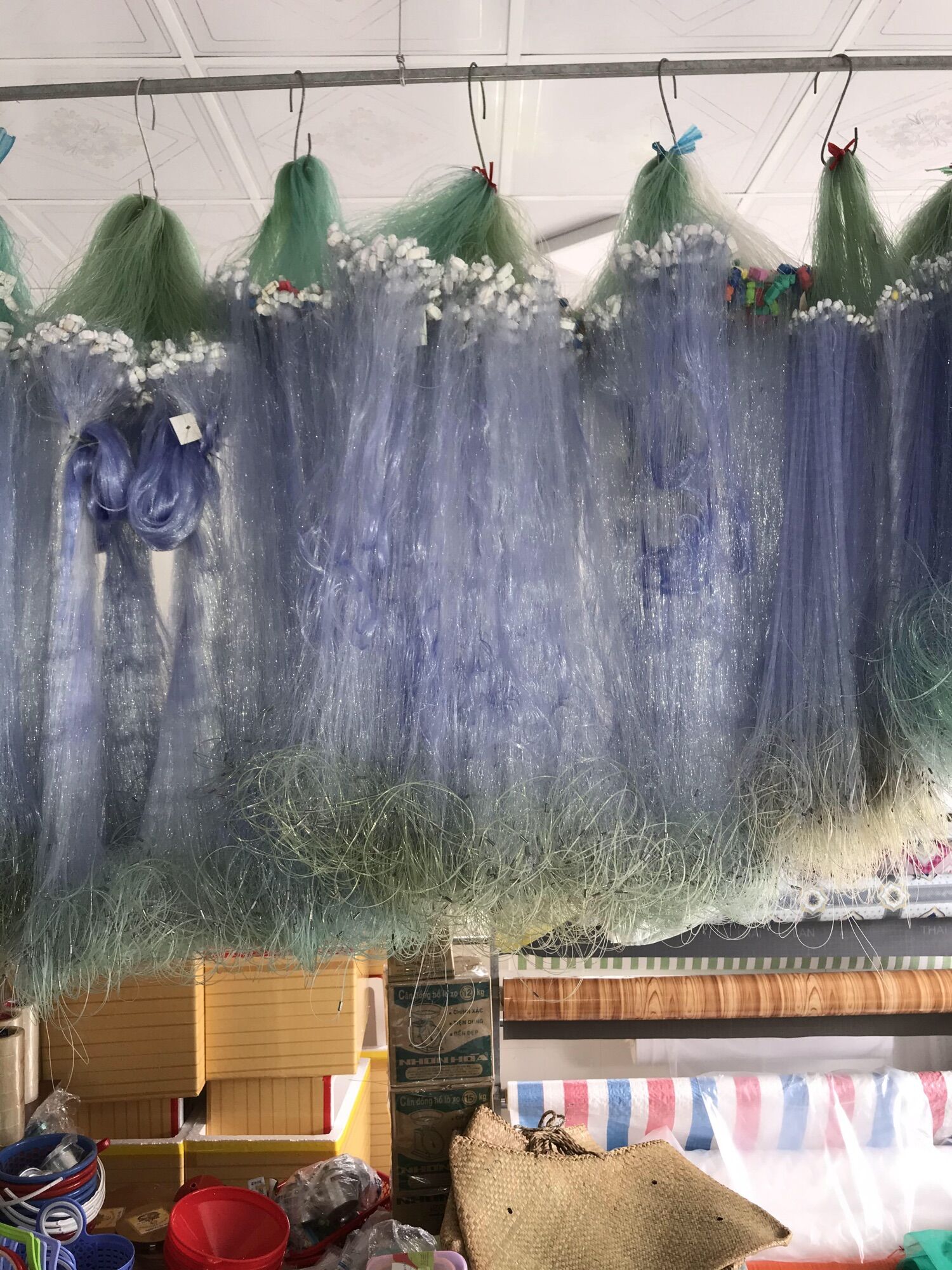 Lưới đánh cá, lưới 3 màn - cao 70cm (7 tất) Dài 95/100m