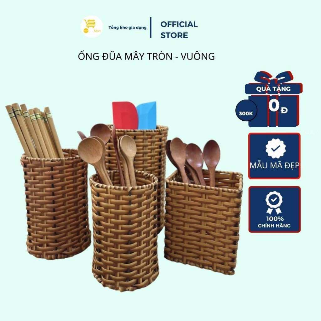 Ống Đũa Mây Chiếc Tròn-Vuông, Ống Đựng Đồ Đa Năng, Tiện Lợi MTA-MART2