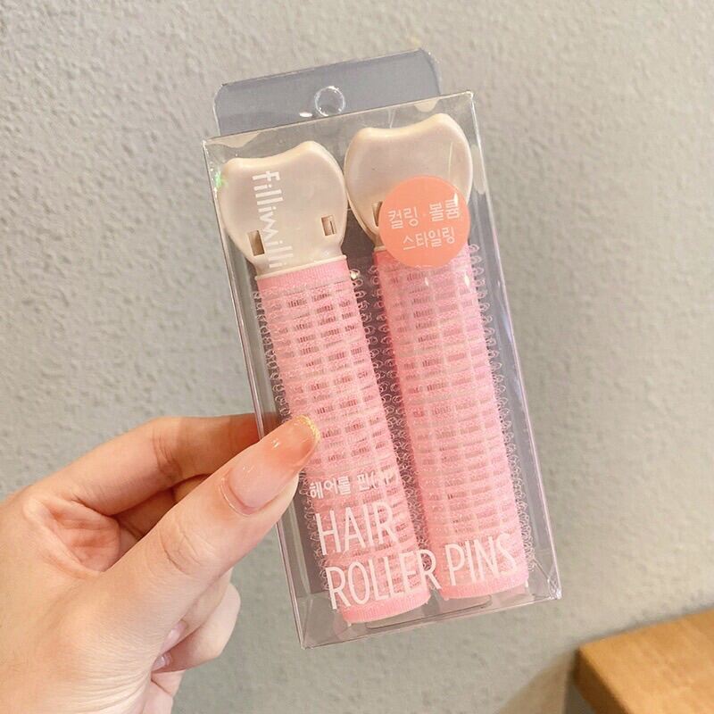 Set 2 kẹp phồng chân tóc, kẹp uốn mái , lô cuốn tự dính tạo đồ phồng chân tóc
