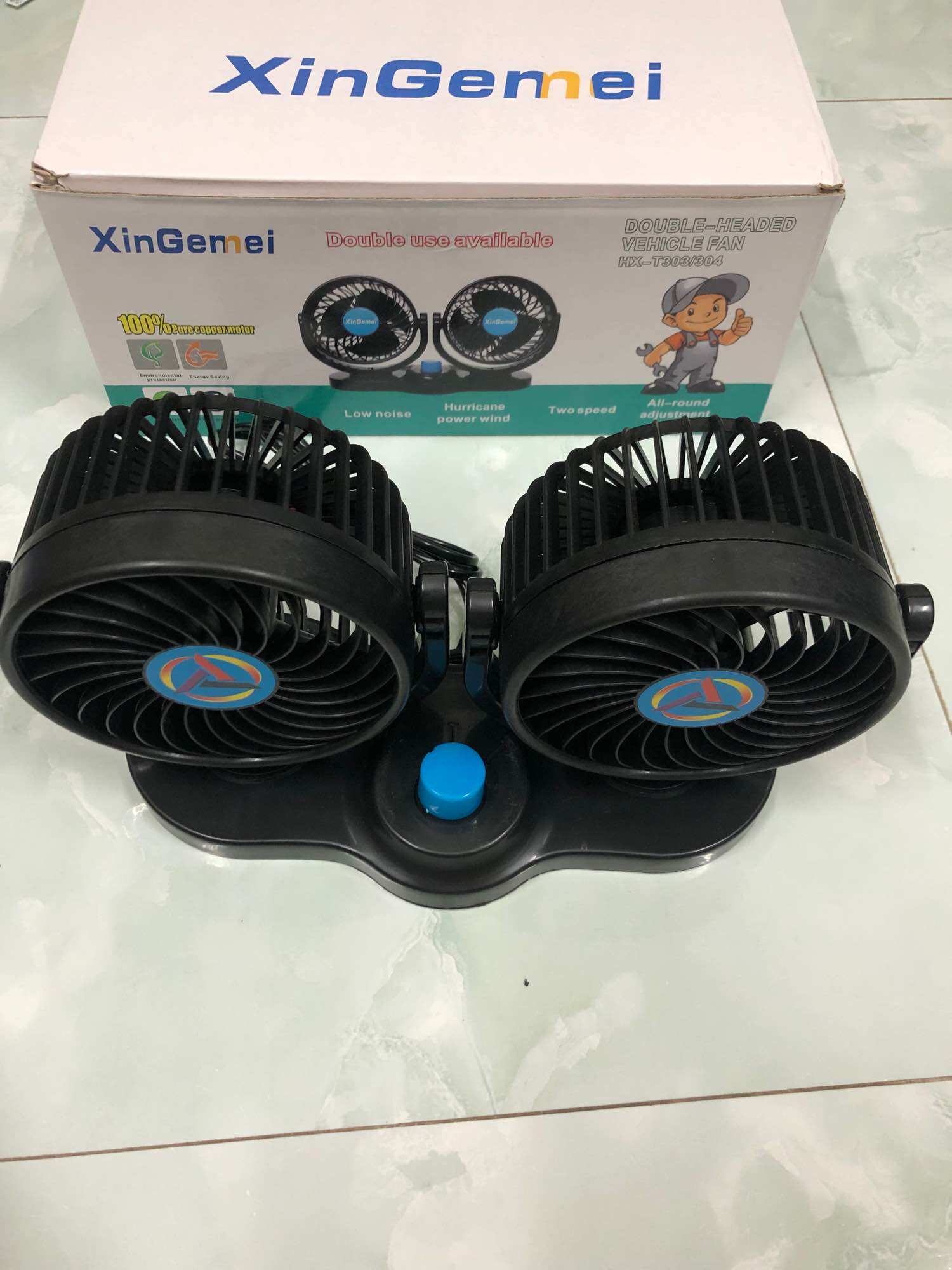 Quạt đôi DC 12 - 24 v loại to