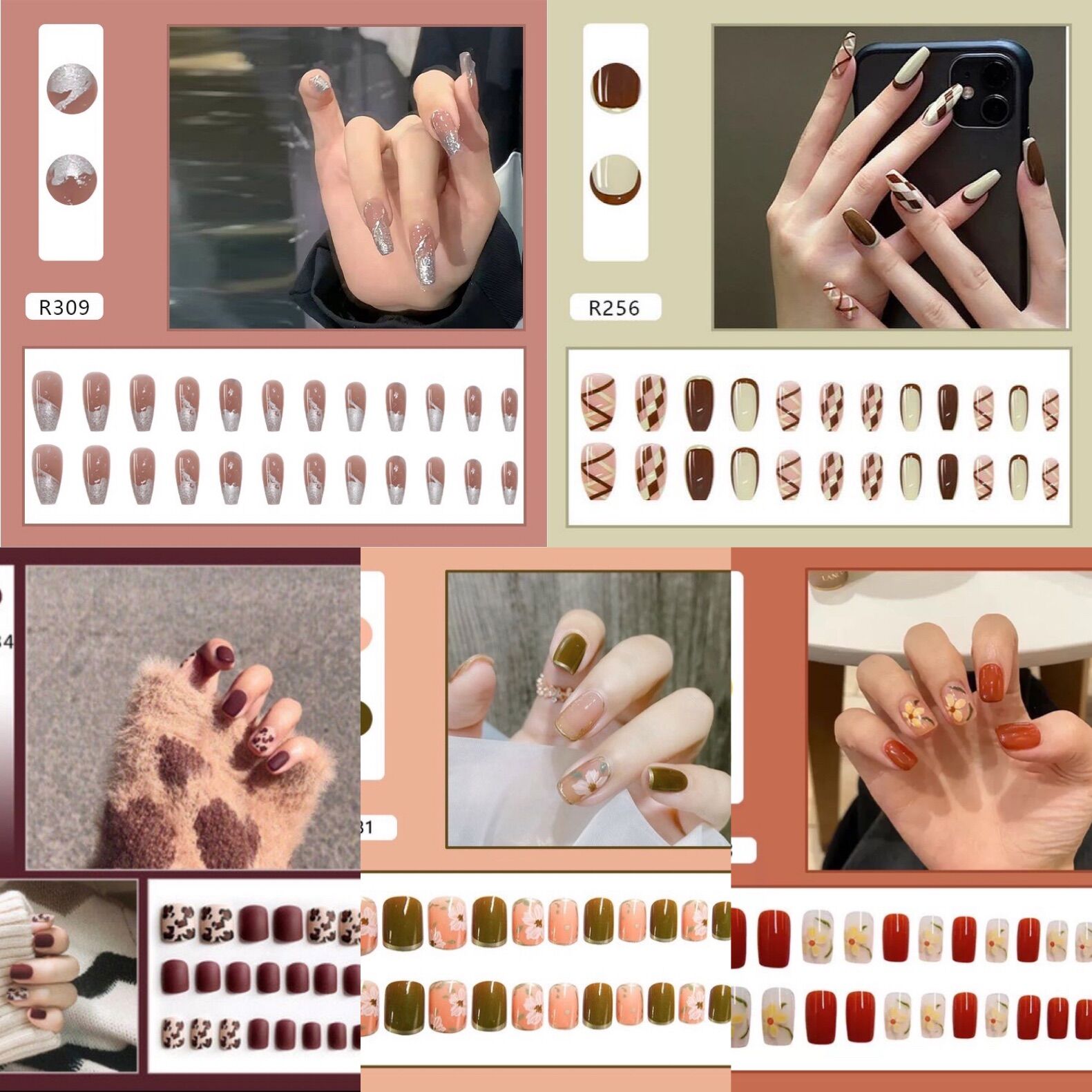 (TPHCM) Hộp 24 móng tay giả trang trí móng tiện lợi