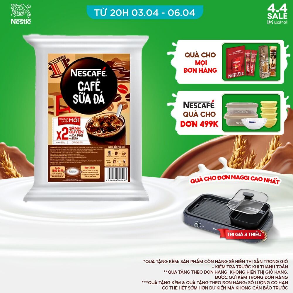 [FREESHIP TOÀN QUỐC] Cà phê hòa tan NESCAFÉ Cà phê sữa đá (bịch 600g)