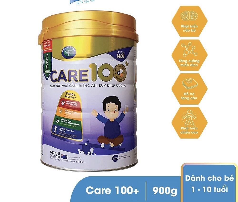 Sữa bột Care 100+ Nutricare 900g (CAM KẾT CHÍNH HÃNG, DATE MỚI)