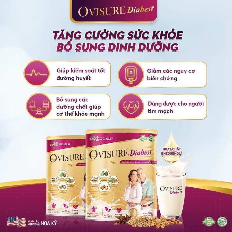 Sữa Hạt Tiểu Đường Ovisure Diabest 650g