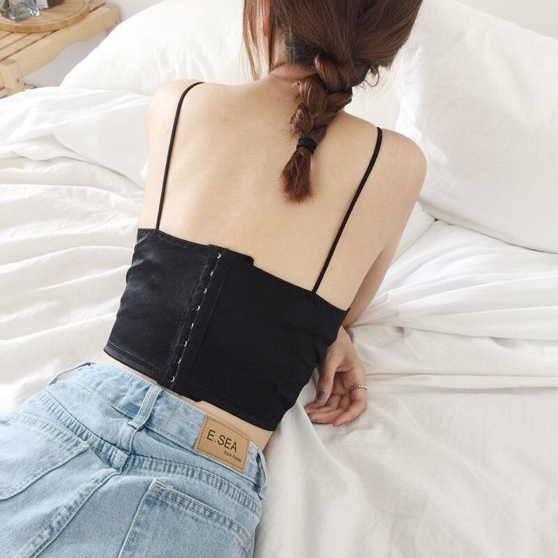 bra lụa - bra 2 dây bản to 8 nấc móc cài