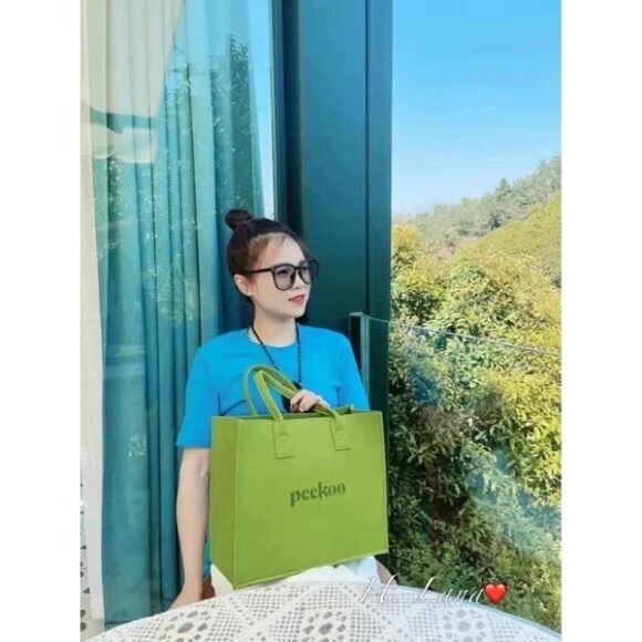 Túi Xách PEEKOO Xanh Lá hot trend siêu đẹp đi du lịch đi biển sang chảnh