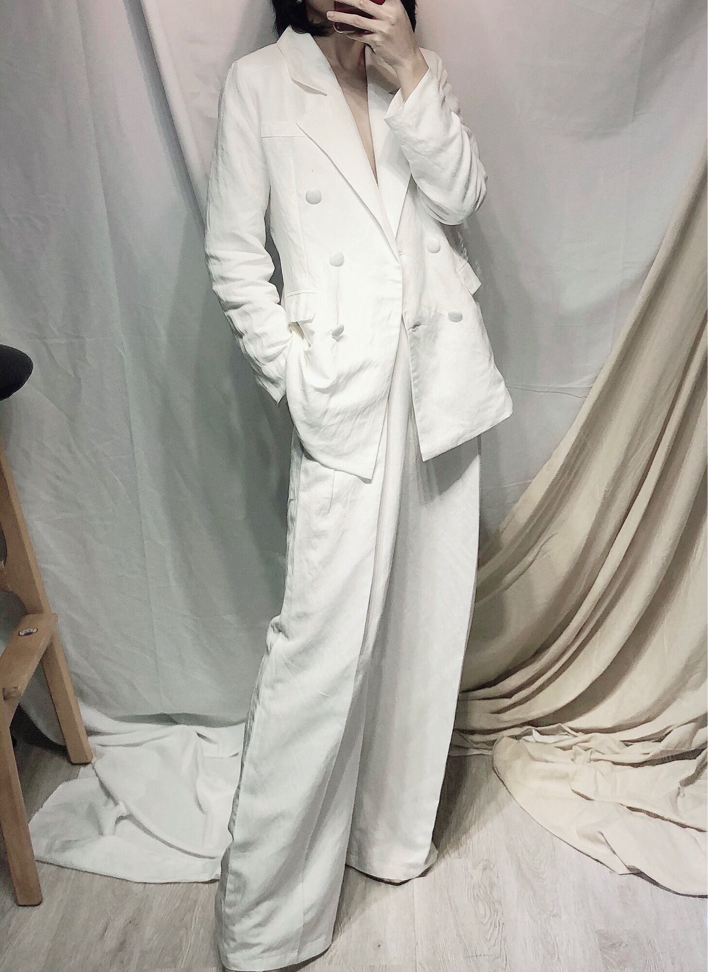 Blazer Linen Top- Áo Blazer linen