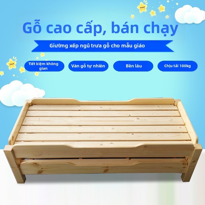 Giường Ngủ Trưa Cho Trẻ Mầm Non Giường Gỗ Đặt Lên Nhau