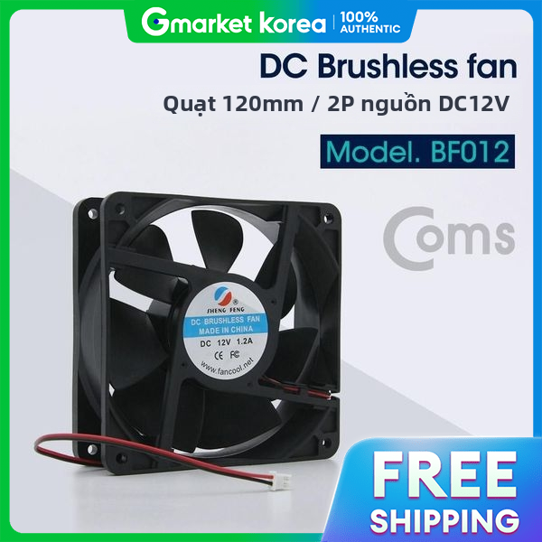 Coms | Tbz Coms Cooler Case 120mm Dc Brushless Fan, 2-Pack, 12V Power, 37mm Cooler Fan Bf012 Giá 909,750 Đồng*Miễn phí vận chuyển