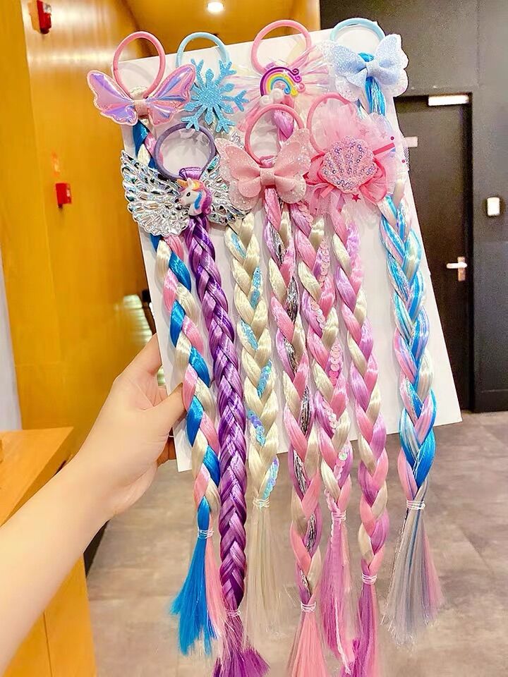 Kẹp Tóc Giả Pony - Lọn Tóc Giả Màu Sắc Dễ Thương Cho Bé Gái
