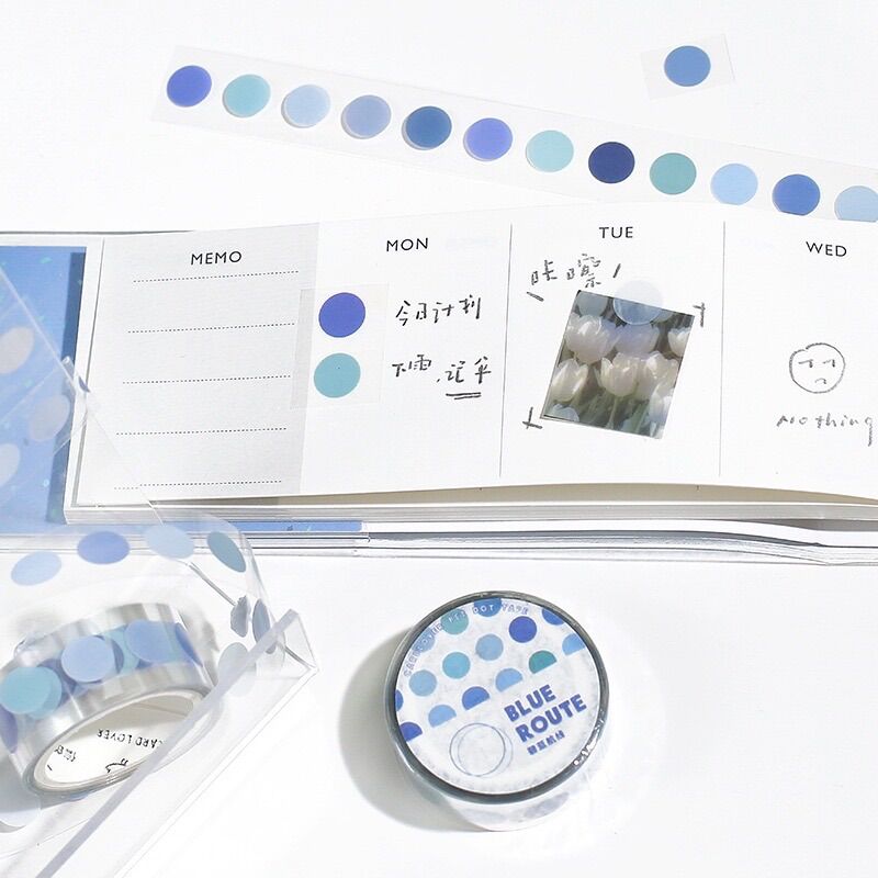 Hình dán sticker tròn trang trí sổ dán postcard multi color