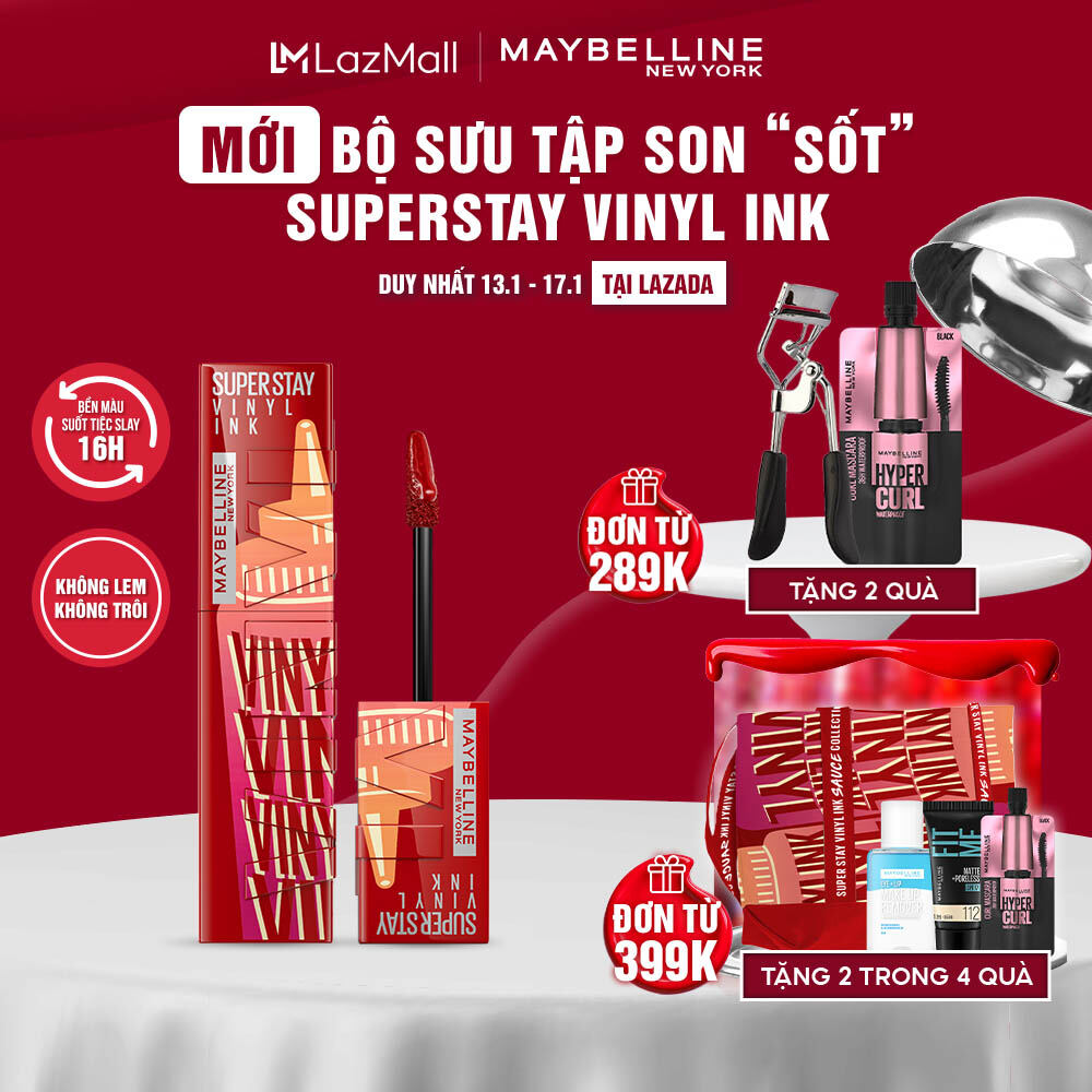 Son Bóng Bền Màu Nhẹ Môi Superstay Vinyl Ink Maybelline New York 4.2ml