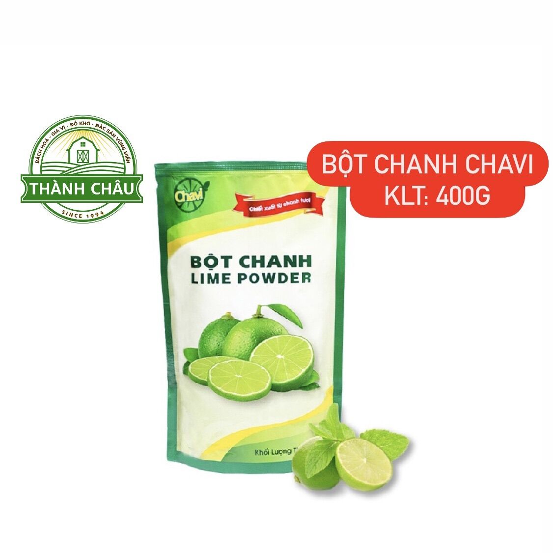 (Chính Hãng) Bột Chanh Chavi - Lime Powder Túi 400g