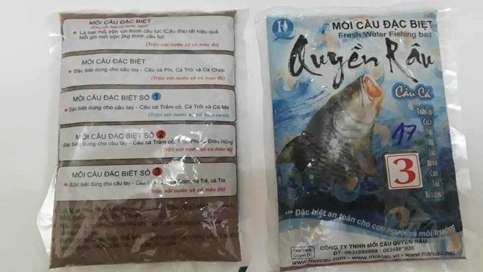 Mồi Quyền Dâu Số 3(gồm 3 gói) Mồi Câu Cá Chép đặc biệt
