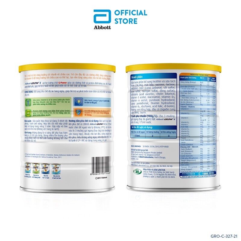 Sữa bột Abbot t Grow 4 (900g)