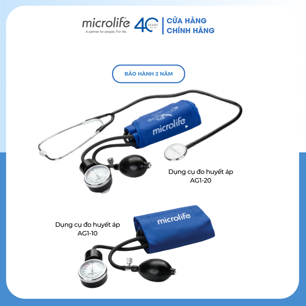 Dụng Cụ Đo Huyết Áp Cơ Microlife AG1-20 (Có ống nghe) và AG1-10 (Không ống nghe)