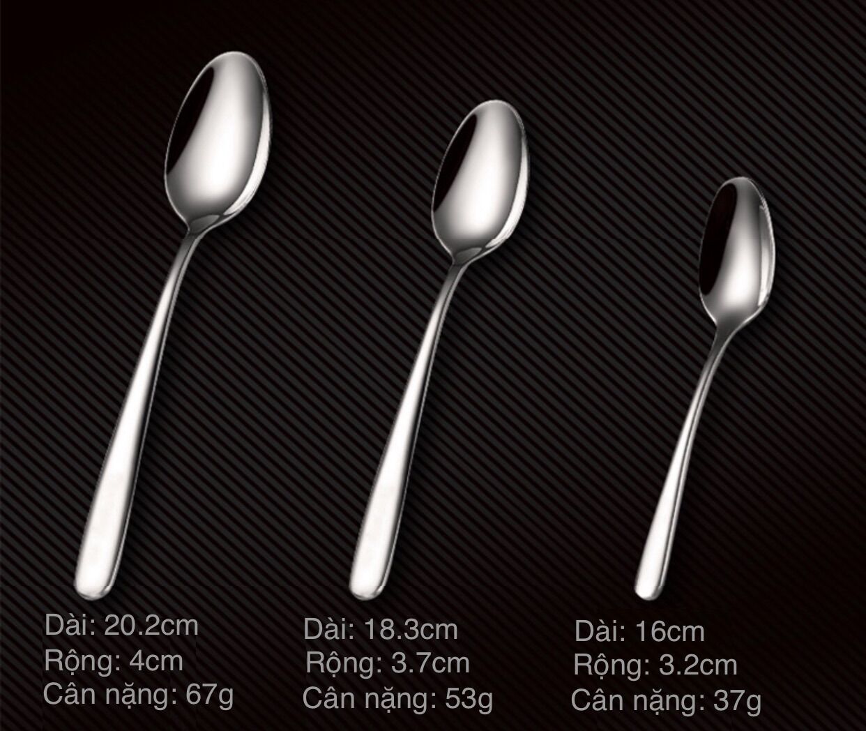 Muỗng Inox 304 ăn cơm có 3 kích thước - B1