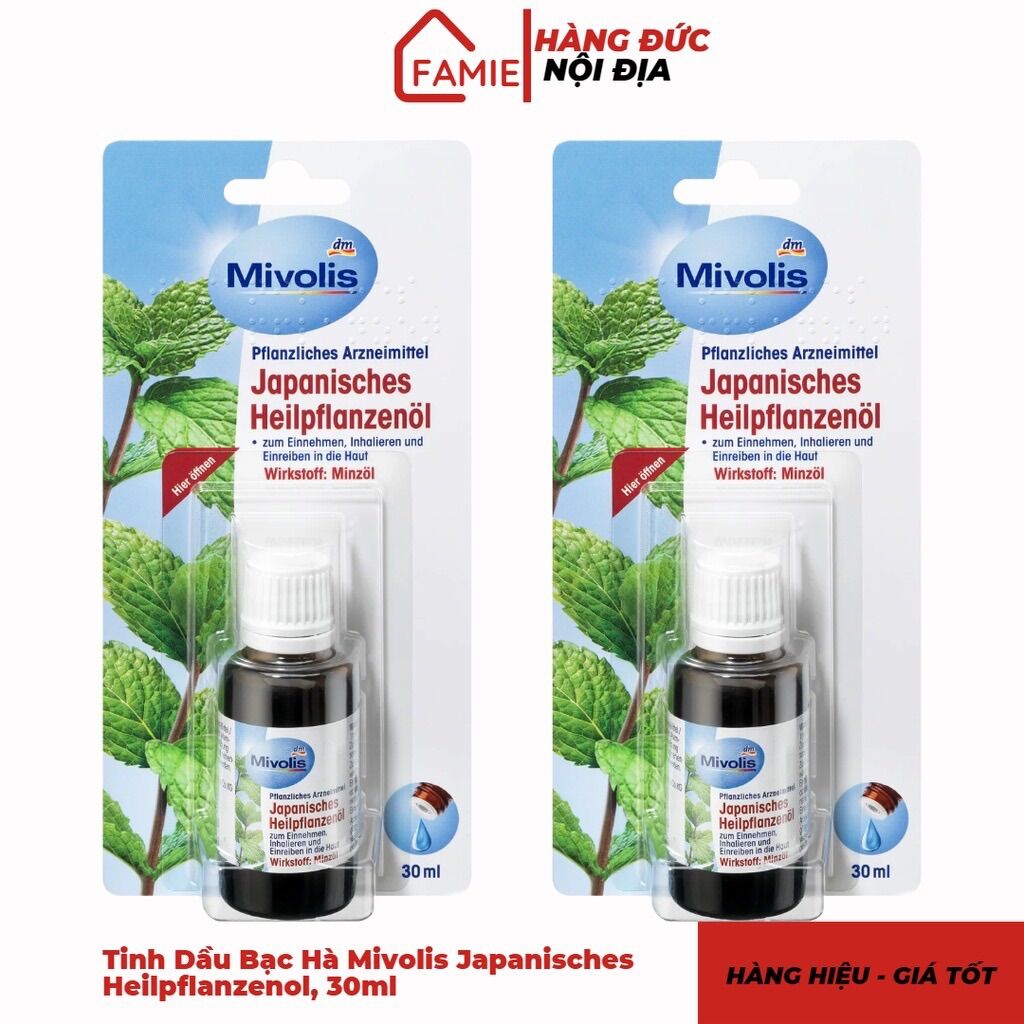 Tinh Dầu Bạc Hà, Tràm trà, Khuynh diệp Mivolis Japanisches Heilpflanzenol, 30 ml