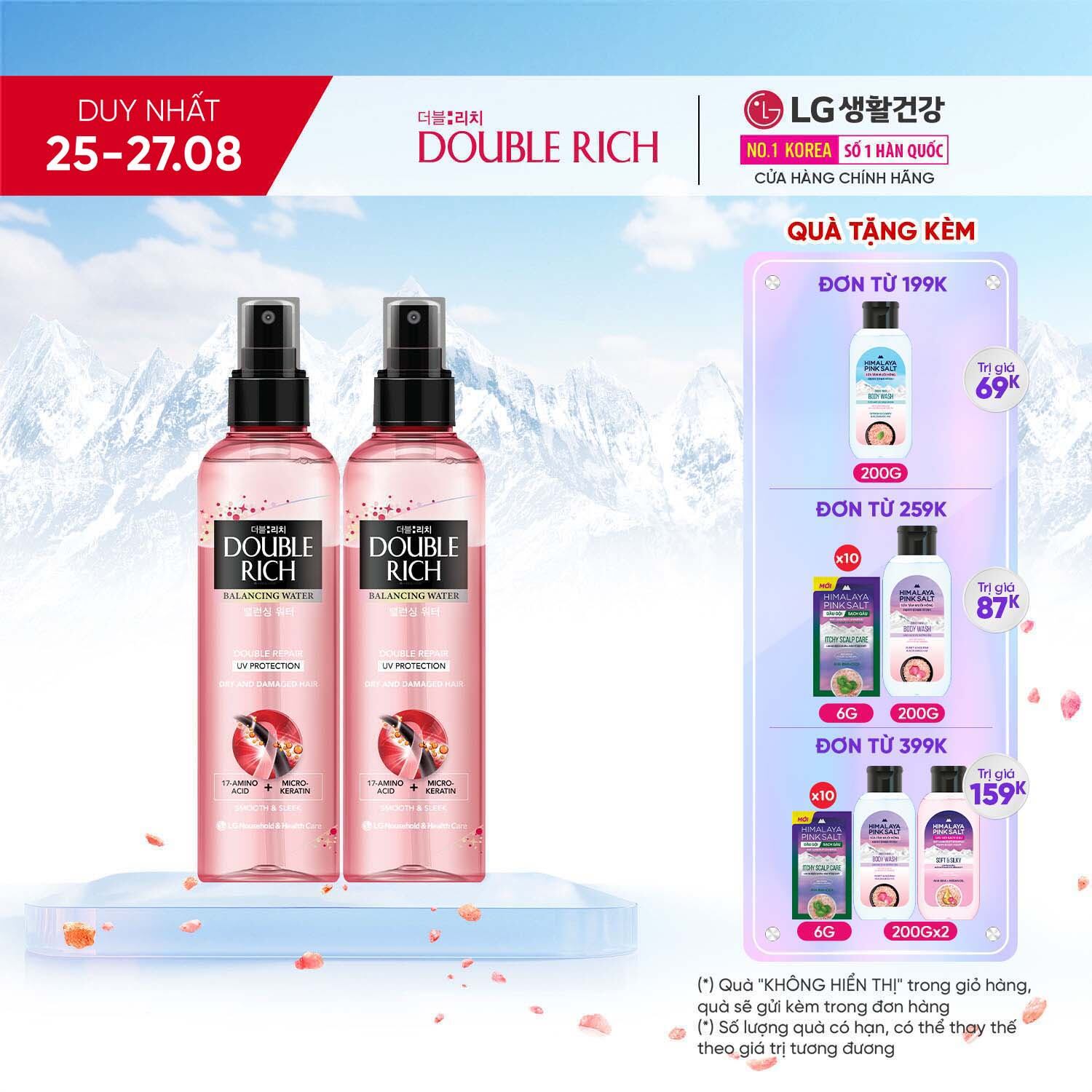 Combo 2 Nước dưỡng tóc Double Rich nuôi dưỡng tóc chăm sóc hư tổn 250ml