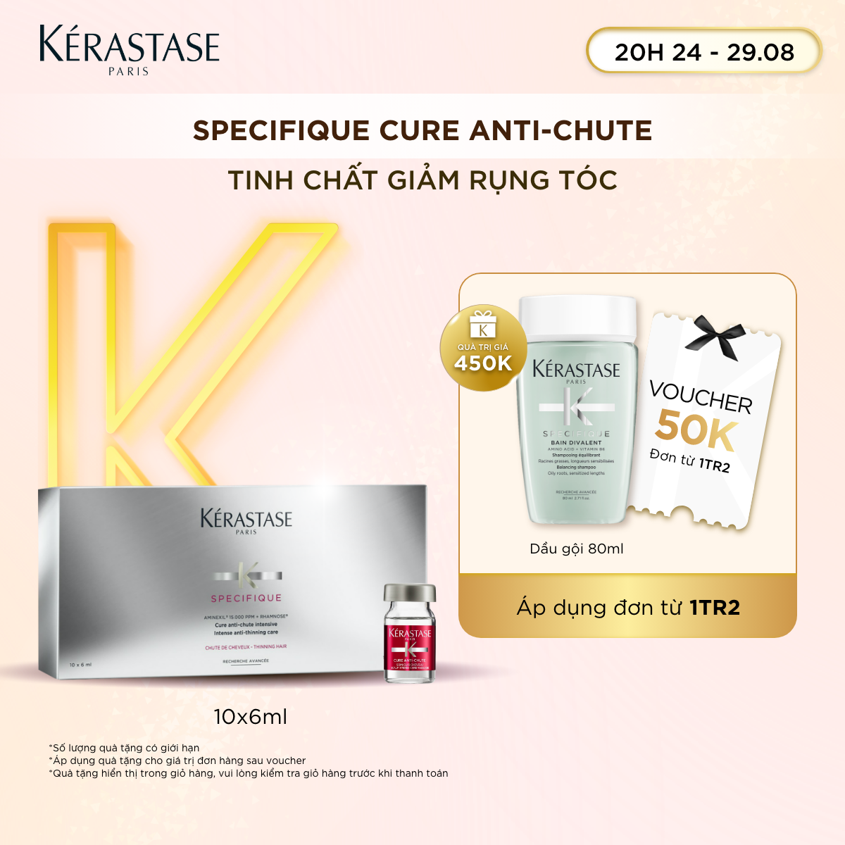 Serum giúp ngăn ngừa rụng tóc dành cho da đầu Kérastase Cure Anti-Chute 10x6ml