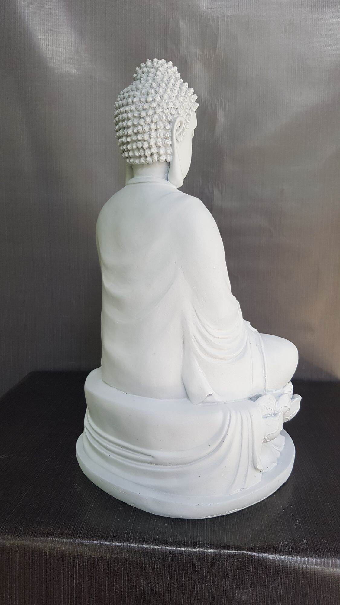 Tượng Đức Phật Thích Ca, cao: 45cm, màu trắng