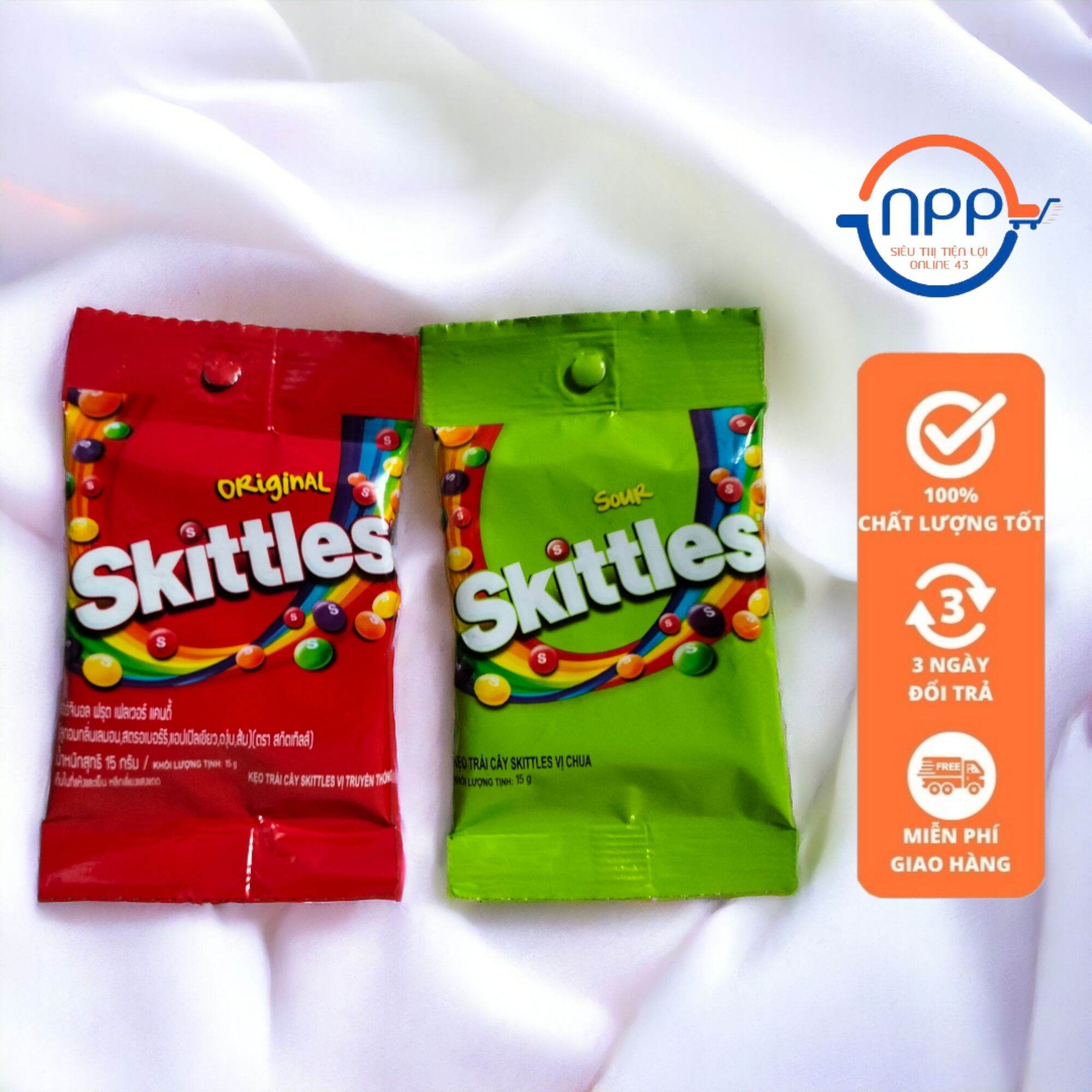 Kẹo trái cây skittles gói 15g