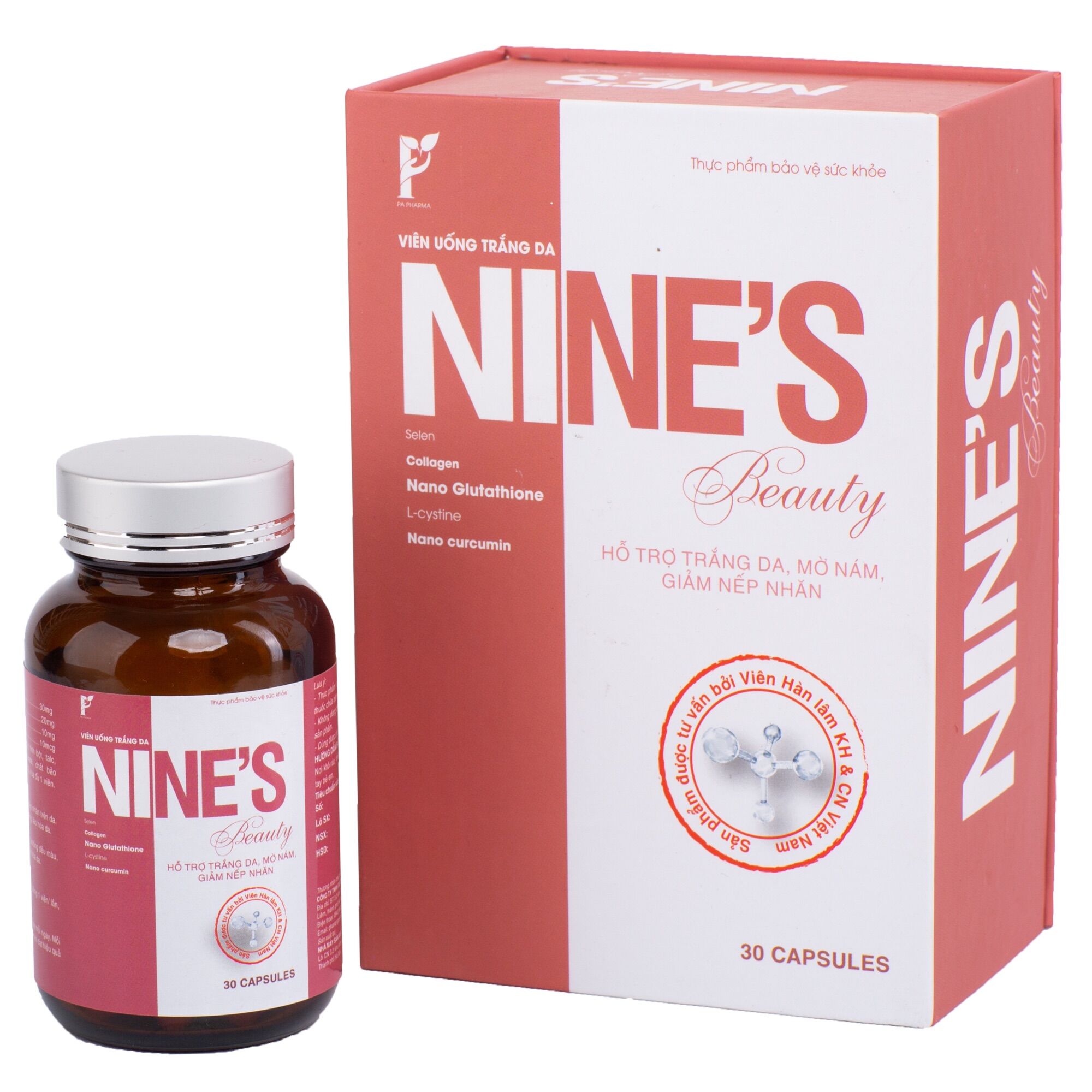 [HCM] Combo 2 hộp Viên uống trắng da mờ nám Nines Beauty