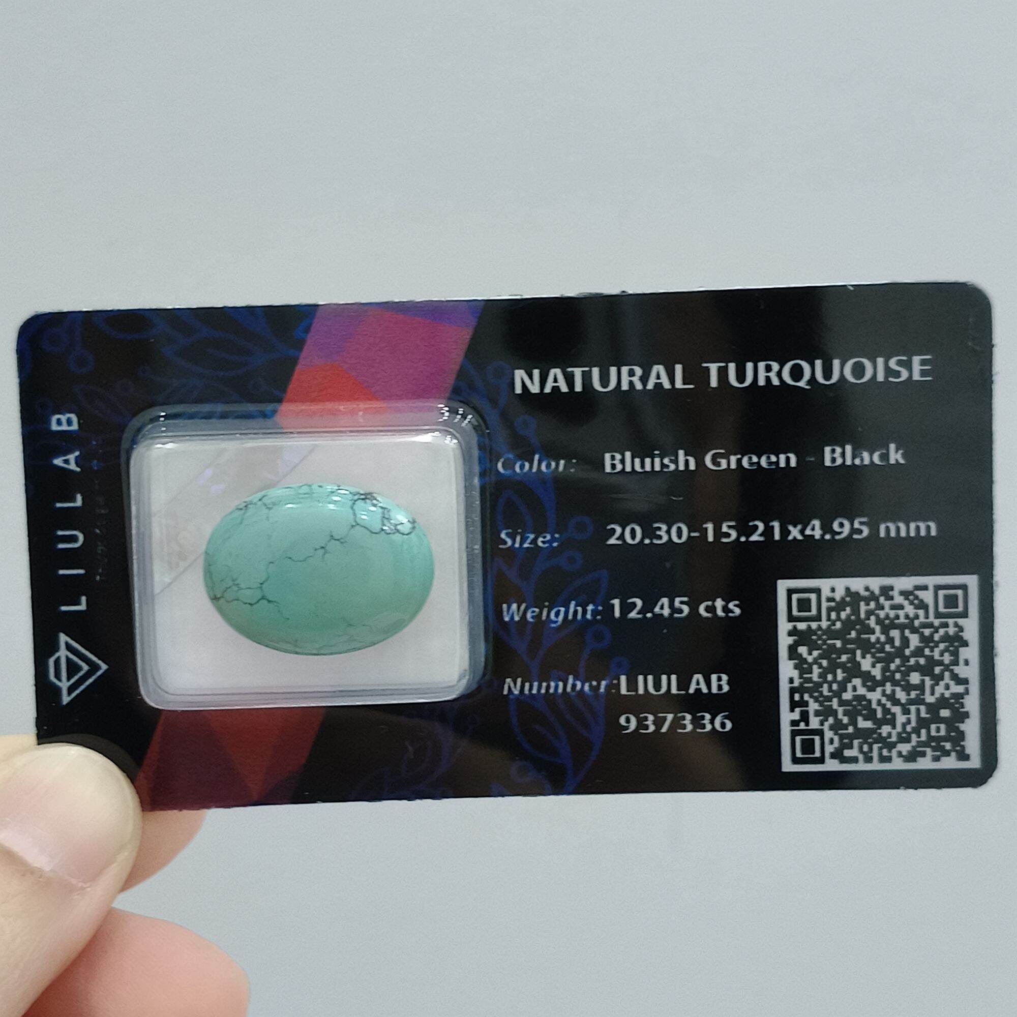 937336-ĐÁ NGỌC LAM THIÊN NHIÊN TURQUOISE ĐÃ KIỂM ĐỊNH LIULAB