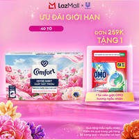 Giấy Thơm Comfort Hương Mẫu Đơn Và Hoa Hồng Ohara 40 tờ, Dành Cho Máy Sấy Quần Áo, Tủ Quần Áo