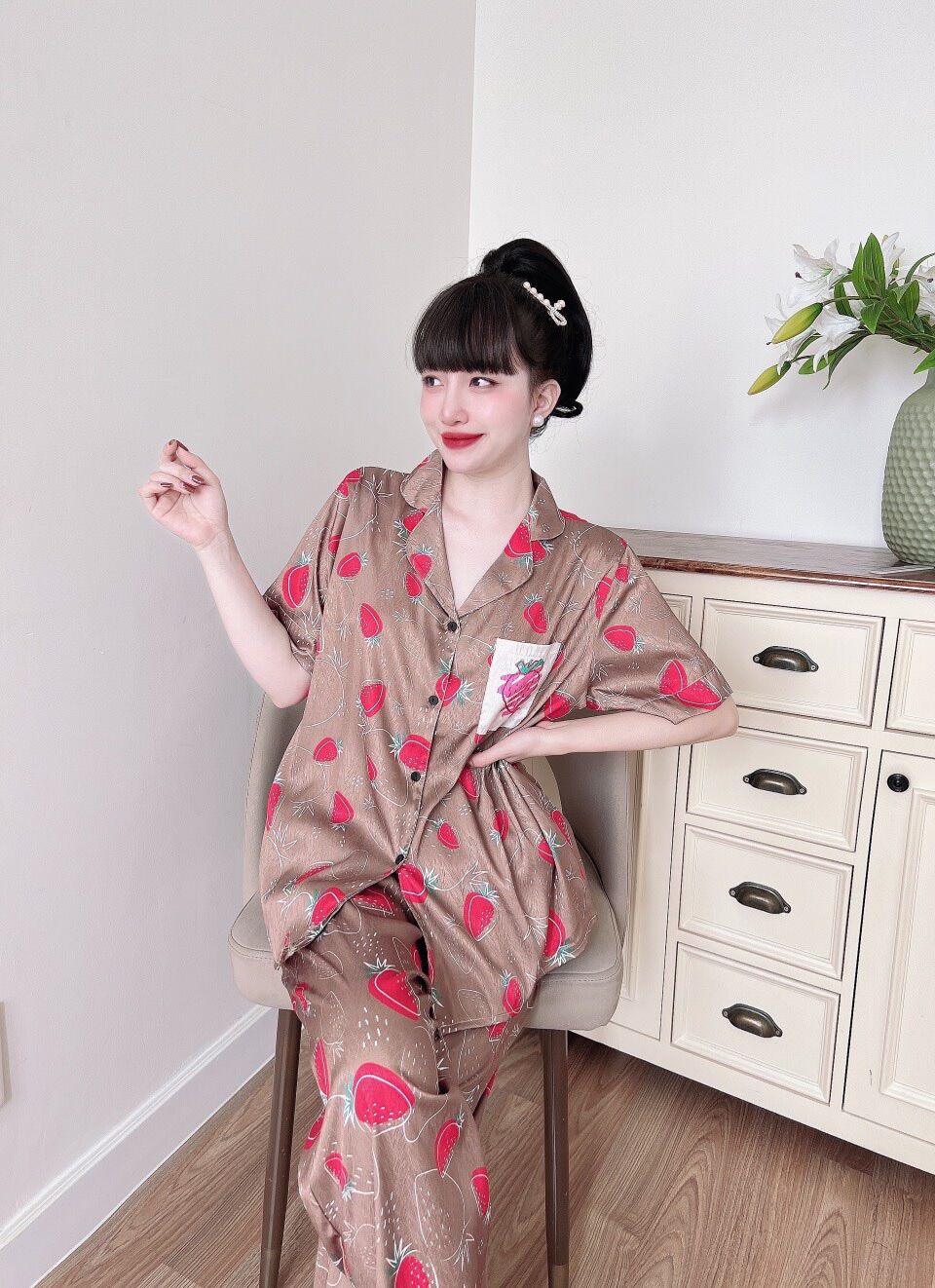 (LỤA XƯỚC CAO CẤP) Đồ bộ Bigsize 50-100kg Lụa xước ánh kim mịn mát Y