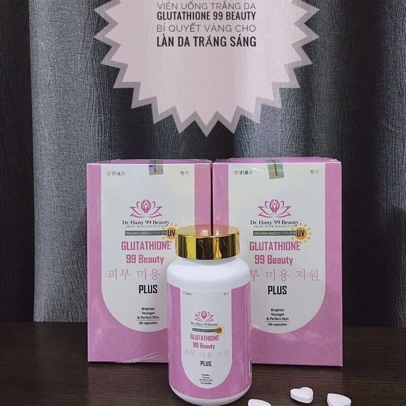 glutathione 99 beauty có tốt không Viên uống trắng da glutathione Dr Hany 99 Beauty, trắng da mờ nám trẻ hoá  cơ thể