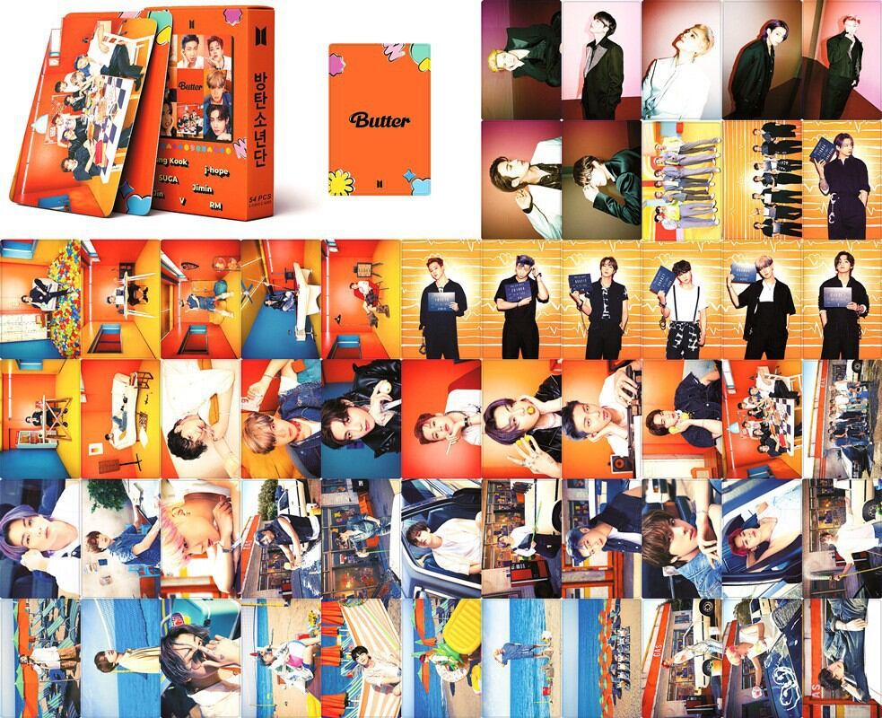 Set 54 Lomo Card BTS-Butter Peach Ver ( màu cam)