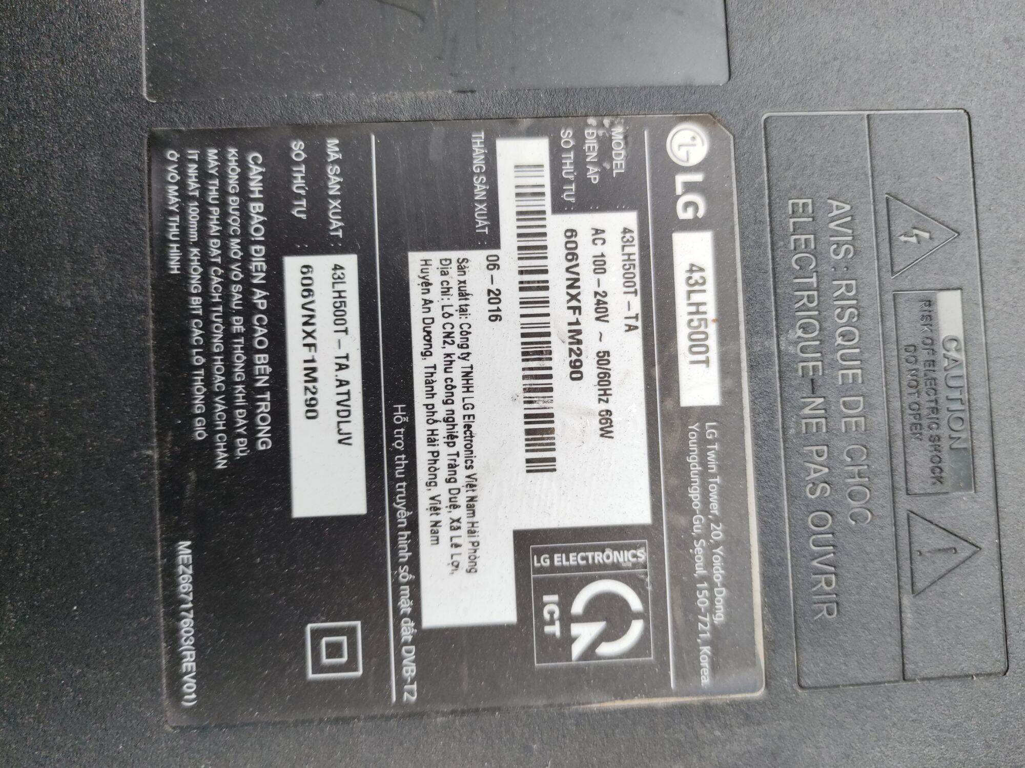 Bo tivi LG 43LH500T