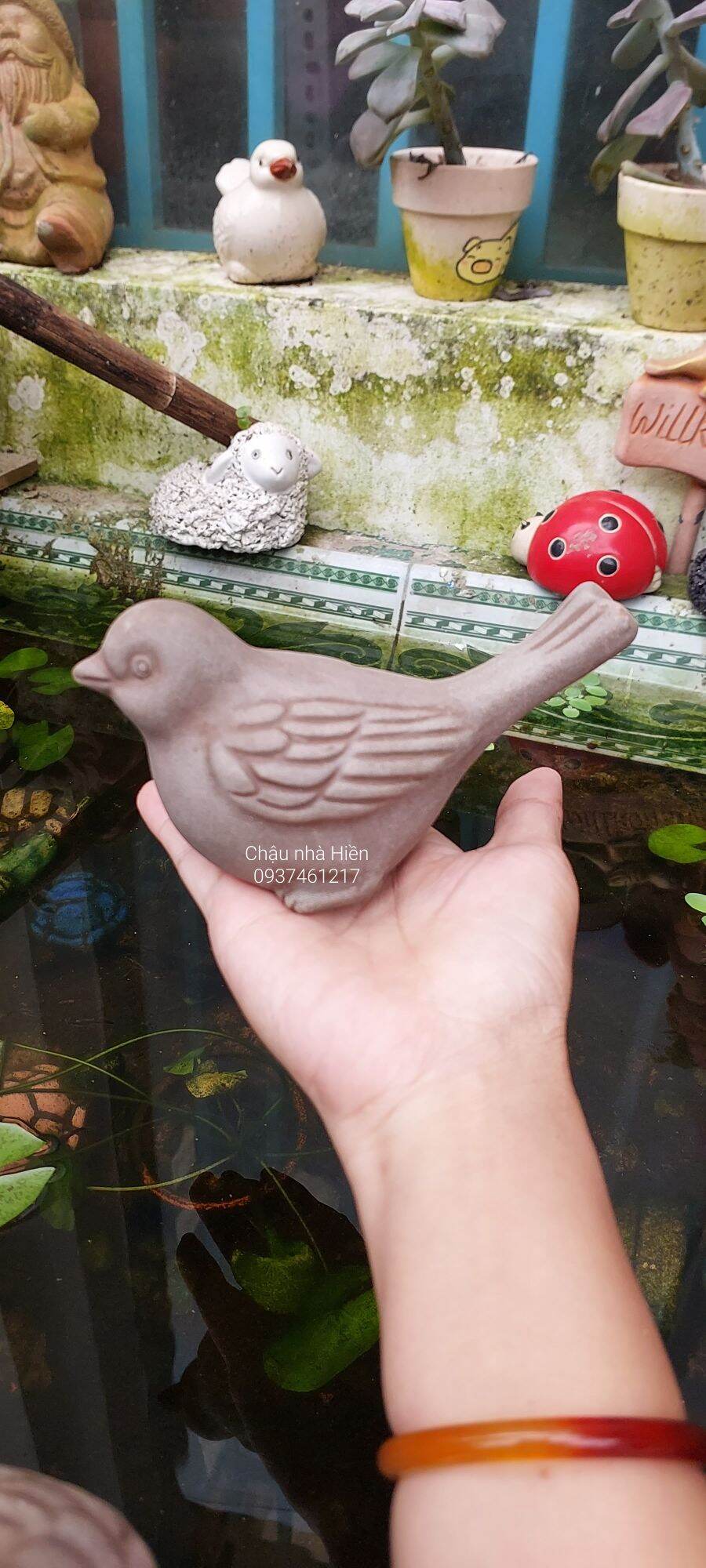 Chim đất nung trang trí sân vườn tiểu cảnh