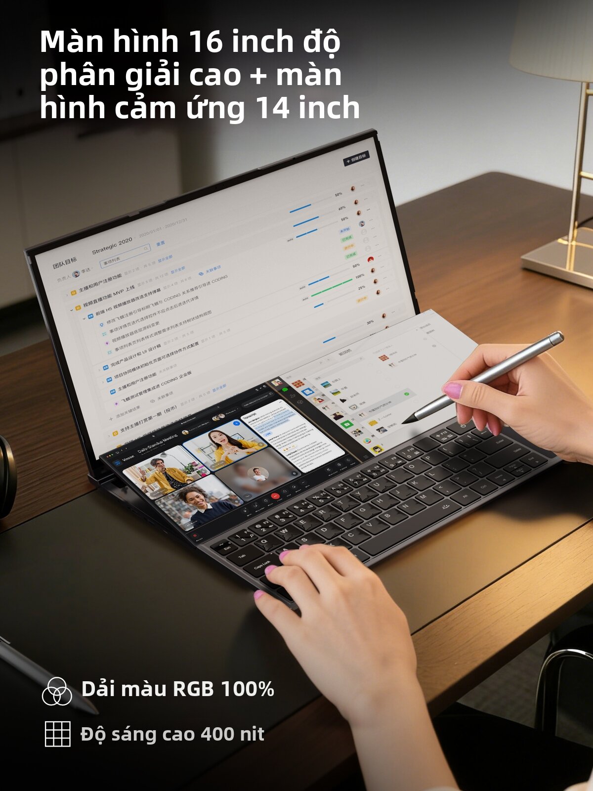 IBIP | Máy Tính Xách Tay Hai Màn Hình 16+14 Inch