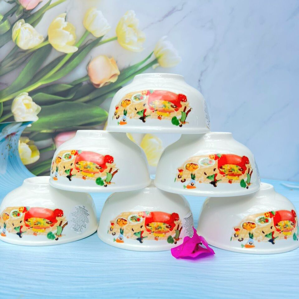 Bộ 10 bát ăn cơm họa tiết anh đào- chén sứ, bát ăn cơm
