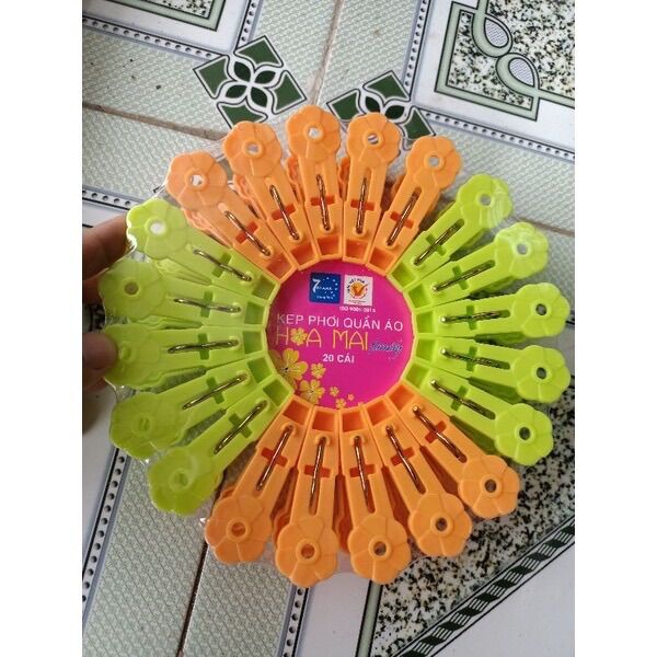 Combo 20 móc kẹp quần áo hoa mai