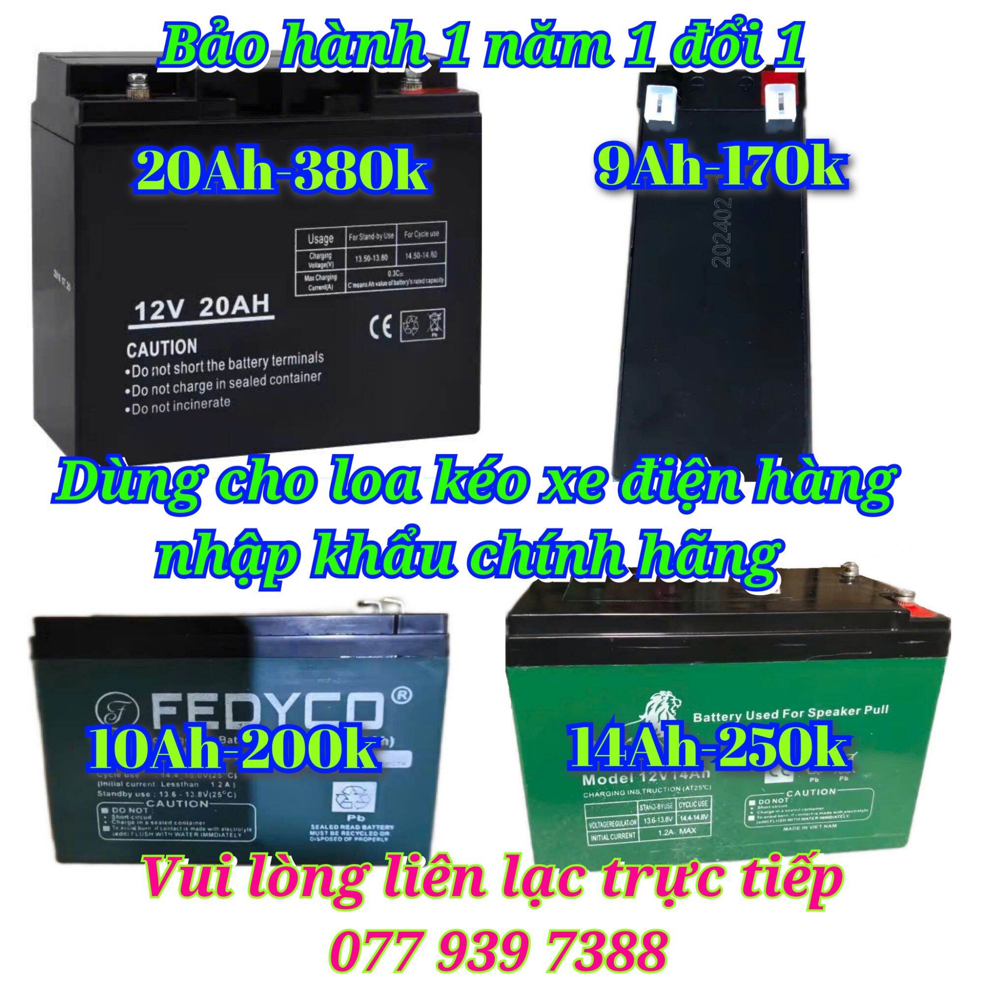 Acquy 12V hàng nhập khẩu chuyên dùng cho loa kéo và xe điện