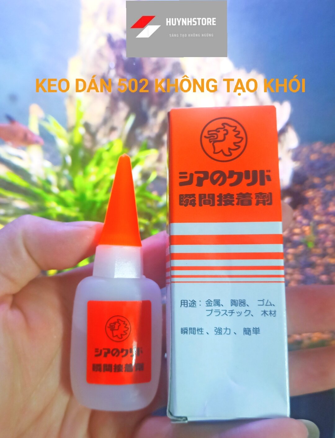Keo Dán 502 Cyanoacrylate không tạo khói Dán Mica , Keo Dính Sư Tử Cam
