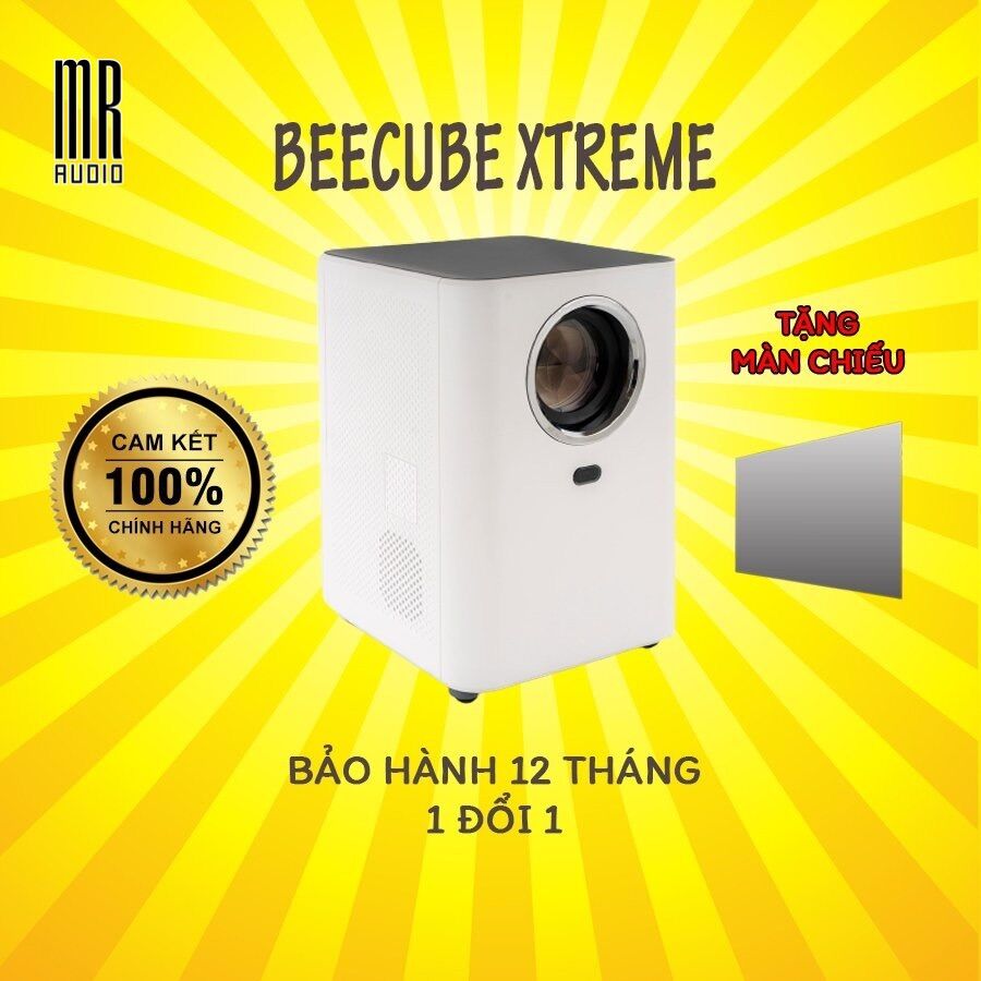 Máy chiếu mini Beecube Xtreme 200 inch - FullHD - Android 9.0 - Máy chiếu phim 4K kết nối điện thoại