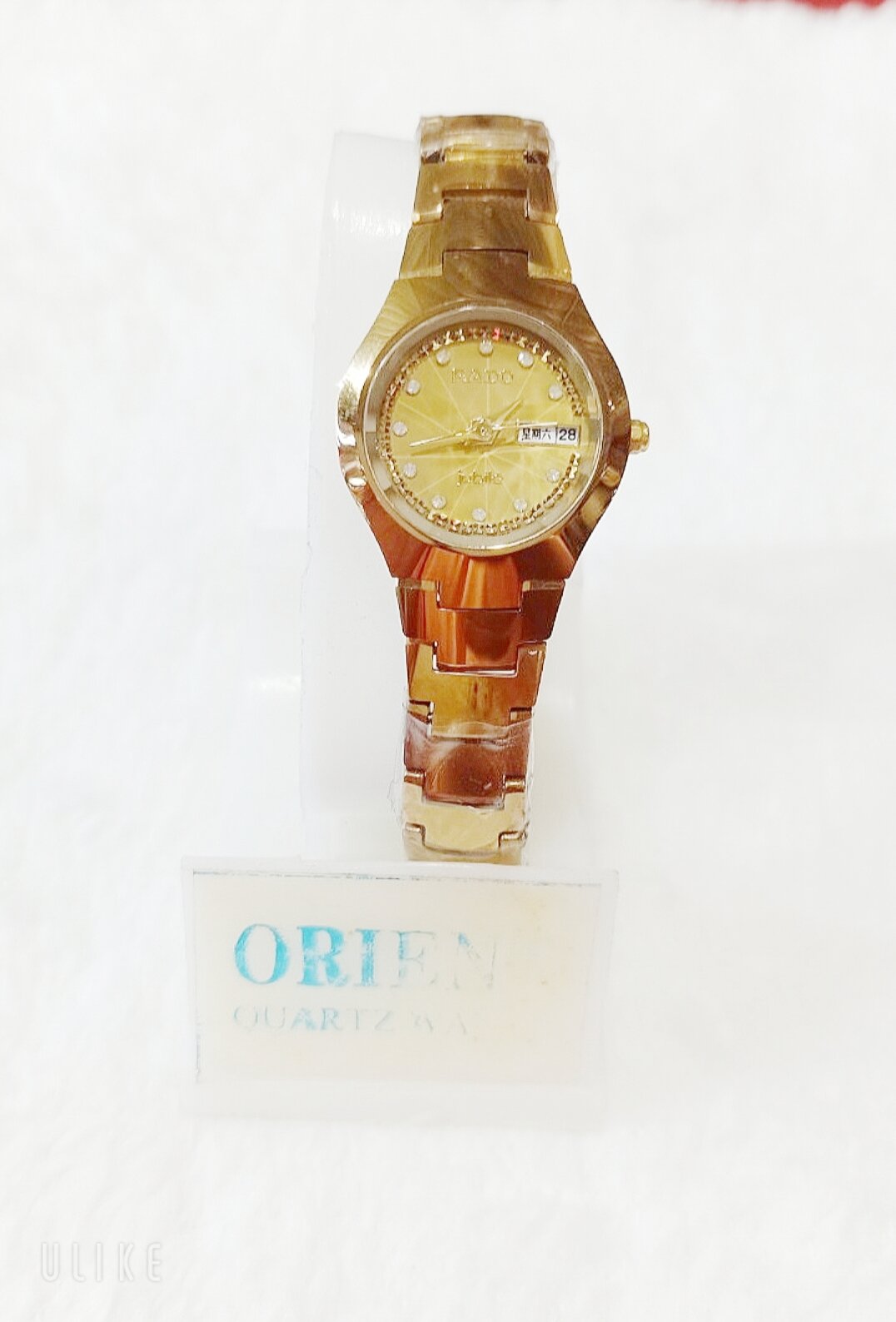 Đồng hồ cặp đá thời thượng đẳng cấp ceramic vàng NAM nữ . Máy Quartz