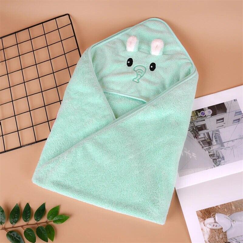 0-3y em bé tắm unisex bé Áo choàng tắm flannel áo choàng hoạt hình cậu bé cô gái siêu mềm trùm đầu spa Áo choàng tắm khăn tắm sơ sinh Cover-up