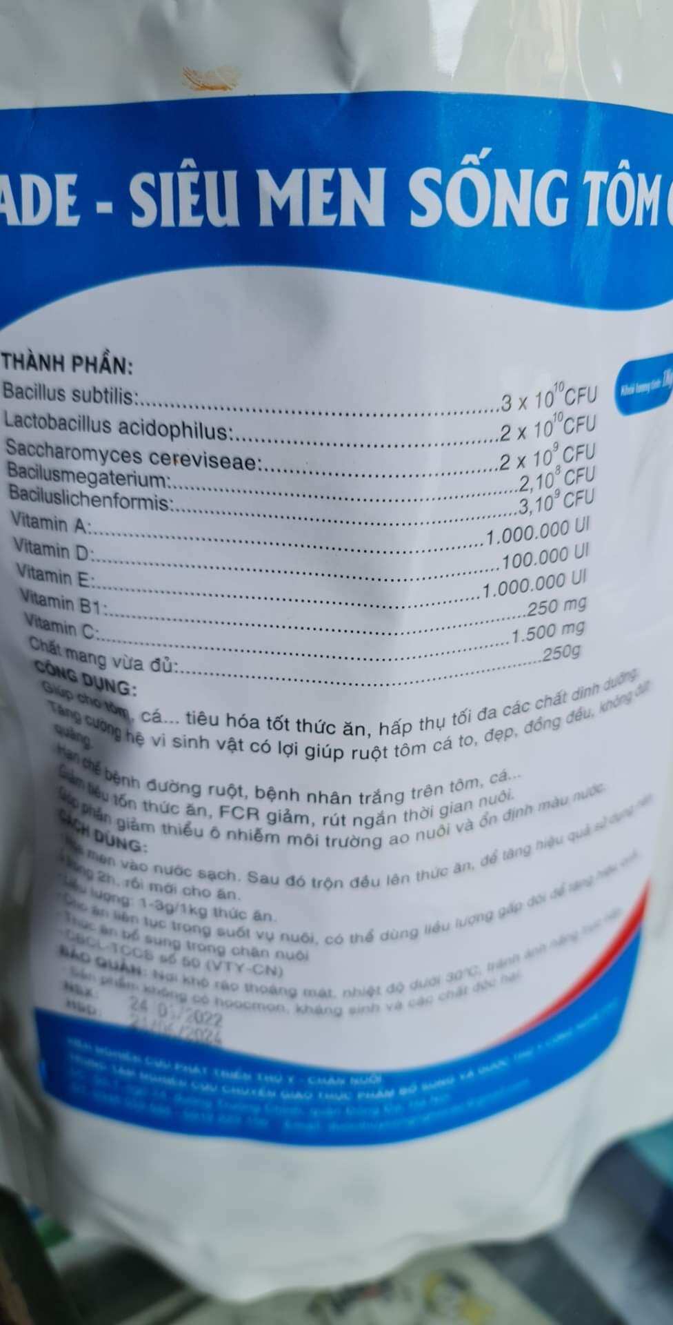 ADE siêu men sống tôm cá lươn ếch ốc 1kg
