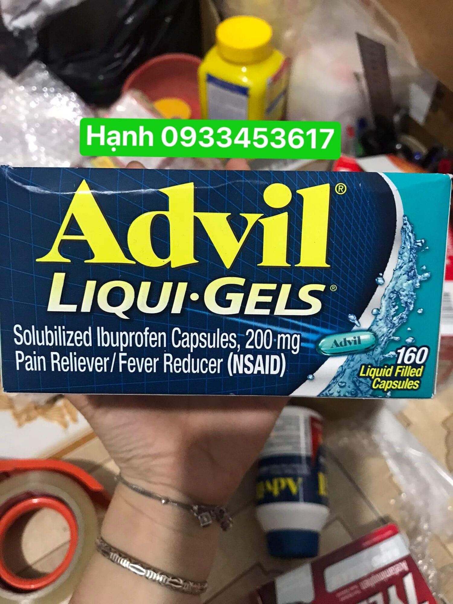 advil liqui gels giảm đau cảm sốt 160 viên