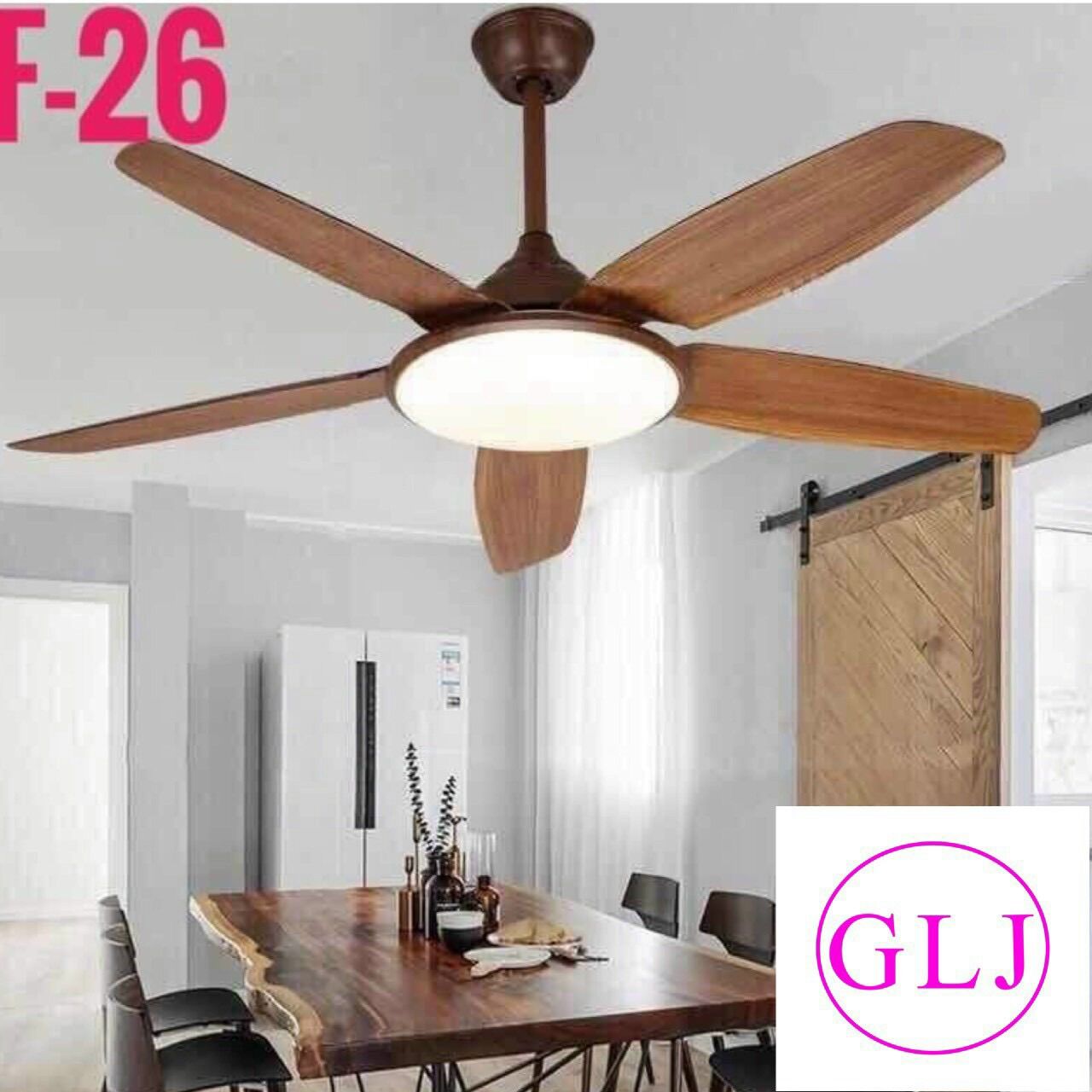 Quạt trần đèn led 3 chế độ ánh sáng, có điều khiển từ xa,Động cơ DC tiết kiệm điện, chạy rất êm không tiếng ồn