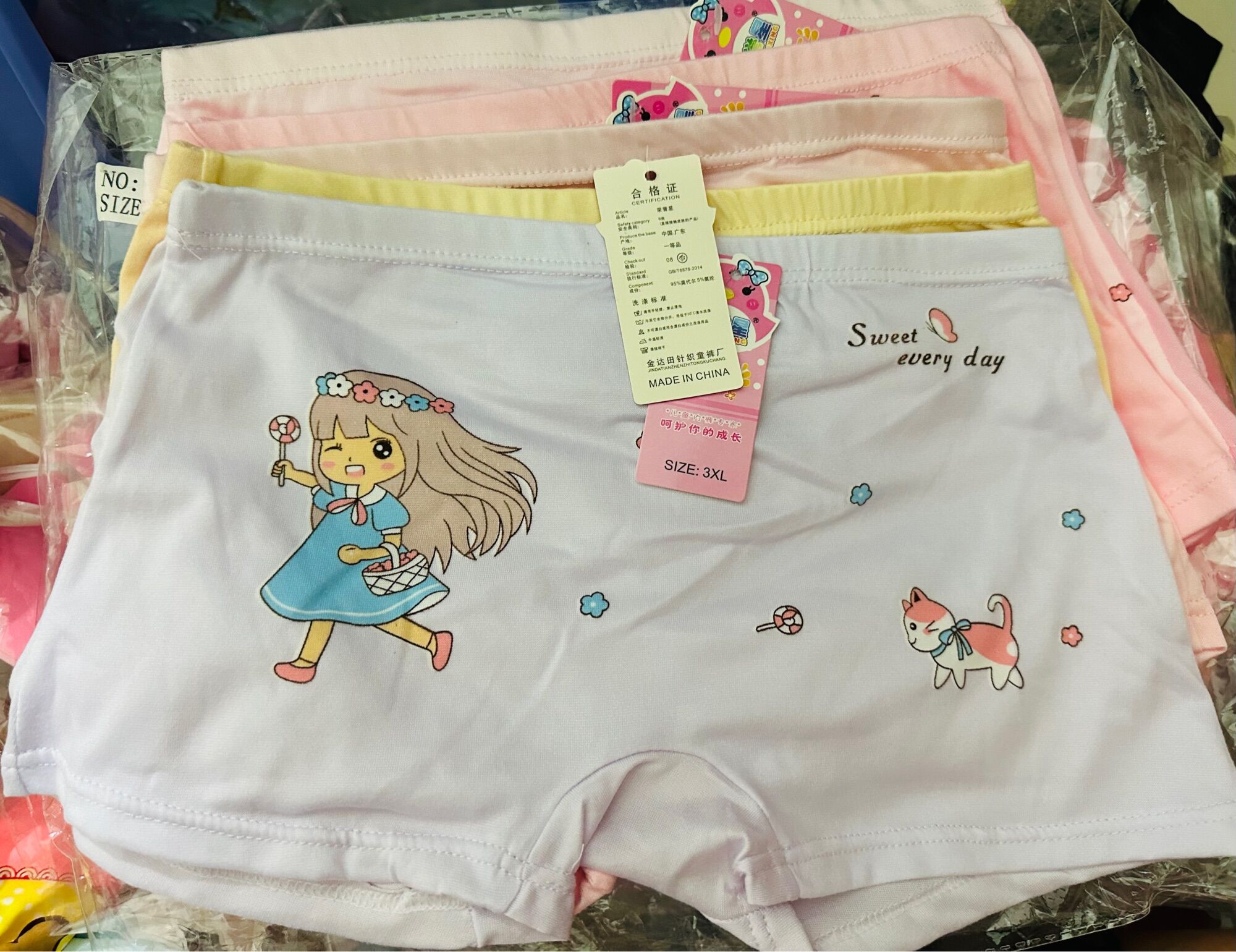 Combo 05 quần chíp cho bé size từ 14-30kg