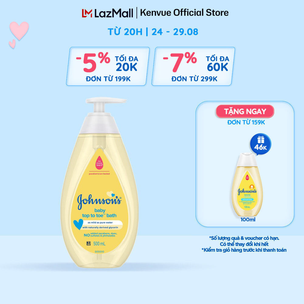 Sữa tắm gội toàn thân Johnson's baby Top to toe 500ml