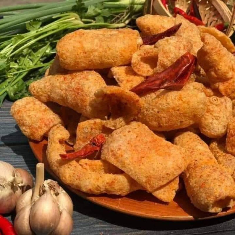 [HCM]Da heo chiên giòn tỏi ớt 150Gr