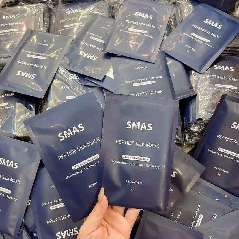 (10 miếng nạ) Mặt Nạ Cấp Ẩm, Phục Hồi Da Smas Peptide Silk Mask 24h Hydration